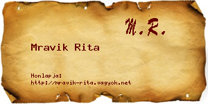 Mravik Rita névjegykártya